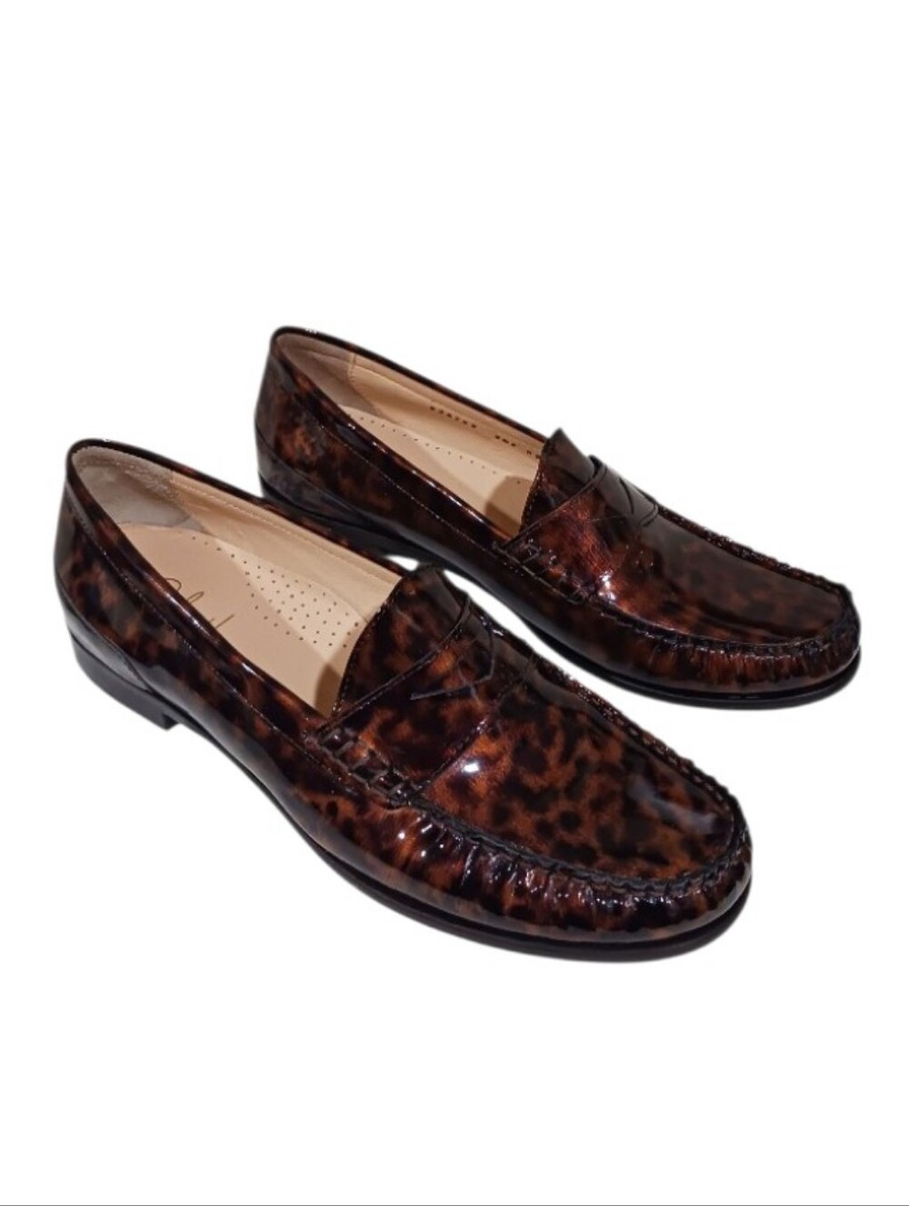 Cole Haan Tortoise Shell Patent Leather Loafer - Picture 1 of 12